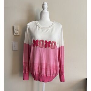 Feeling Festive Valentine's Day Sweater Womens XL Pink XOXO Heart Cute Cozy